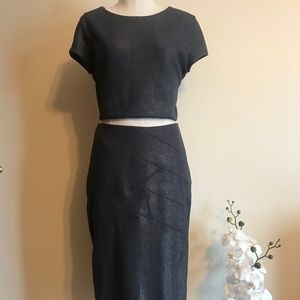 Express 2 piece crop top and skirt